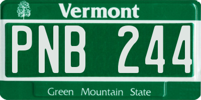 VT license plate PNB244