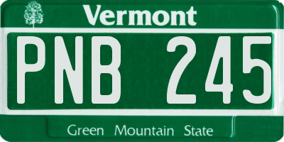 VT license plate PNB245