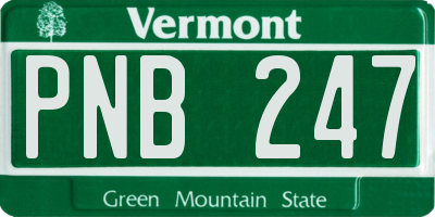 VT license plate PNB247