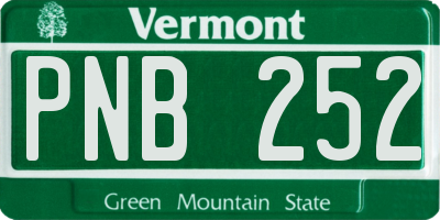 VT license plate PNB252
