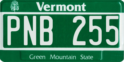 VT license plate PNB255