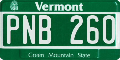 VT license plate PNB260