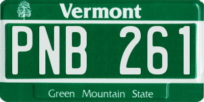 VT license plate PNB261