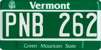 VT license plate PNB262