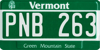 VT license plate PNB263