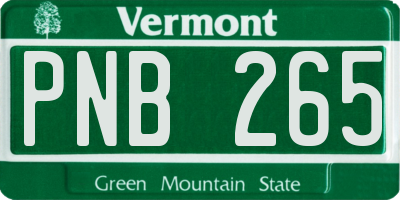 VT license plate PNB265