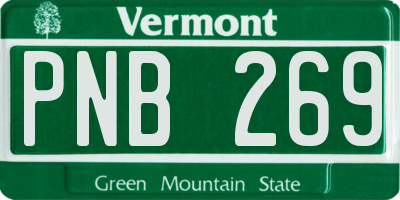 VT license plate PNB269