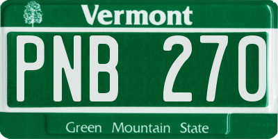 VT license plate PNB270