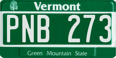 VT license plate PNB273