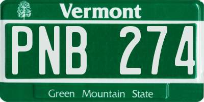 VT license plate PNB274
