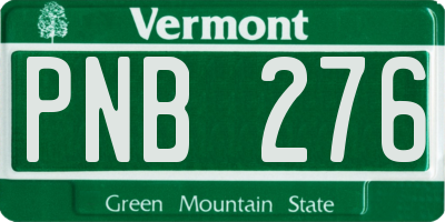 VT license plate PNB276