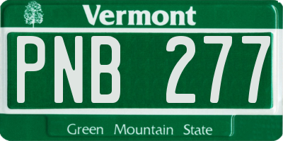 VT license plate PNB277