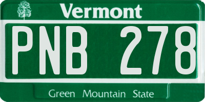 VT license plate PNB278