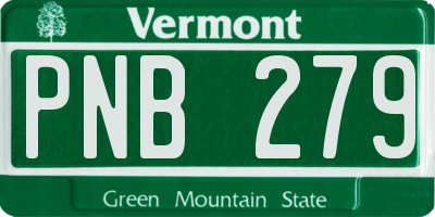 VT license plate PNB279