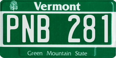 VT license plate PNB281