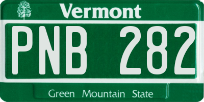 VT license plate PNB282