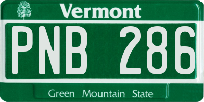VT license plate PNB286