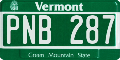 VT license plate PNB287