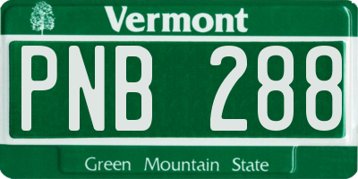 VT license plate PNB288
