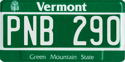 VT license plate PNB290