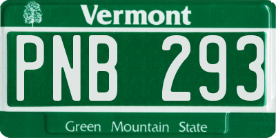 VT license plate PNB293