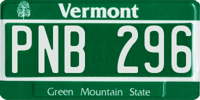 VT license plate PNB296
