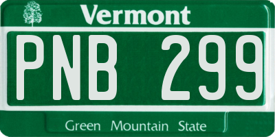VT license plate PNB299