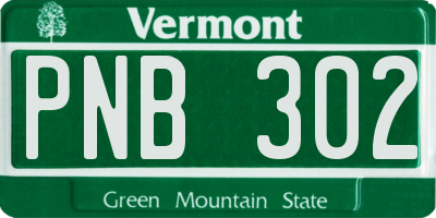 VT license plate PNB302
