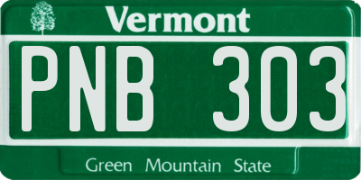 VT license plate PNB303