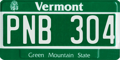 VT license plate PNB304