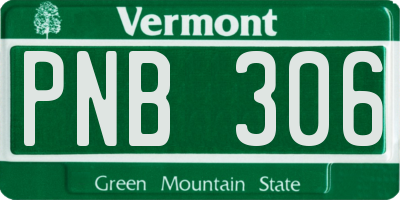 VT license plate PNB306