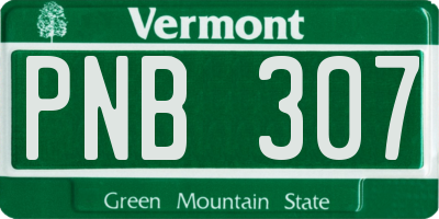 VT license plate PNB307