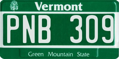 VT license plate PNB309