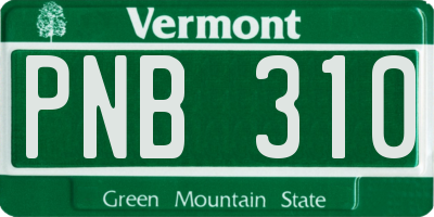 VT license plate PNB310