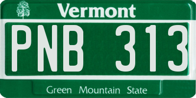 VT license plate PNB313