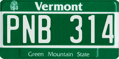 VT license plate PNB314