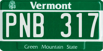 VT license plate PNB317