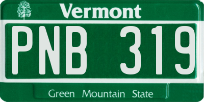 VT license plate PNB319
