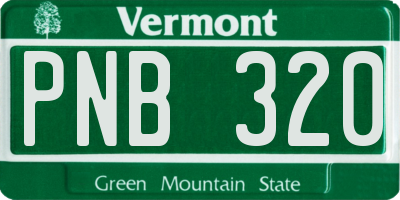 VT license plate PNB320