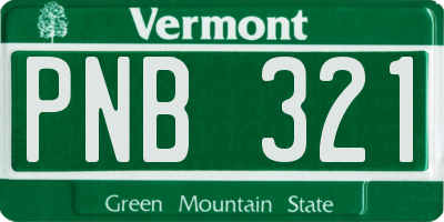 VT license plate PNB321