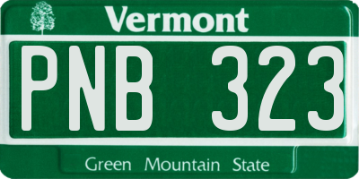 VT license plate PNB323
