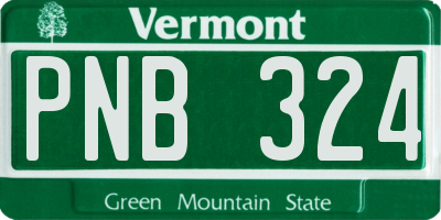 VT license plate PNB324
