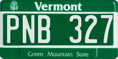 VT license plate PNB327