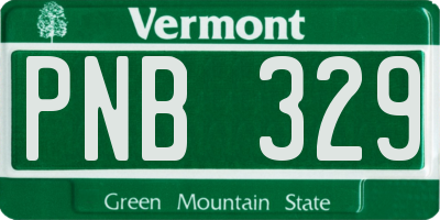 VT license plate PNB329