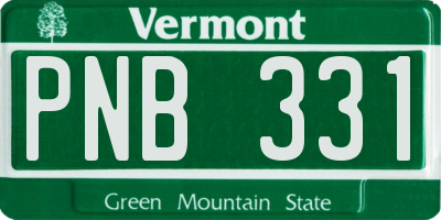 VT license plate PNB331