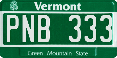 VT license plate PNB333