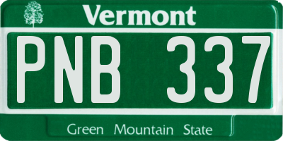 VT license plate PNB337