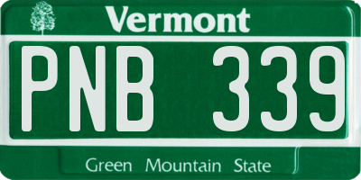 VT license plate PNB339