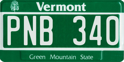 VT license plate PNB340