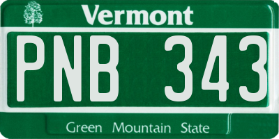VT license plate PNB343